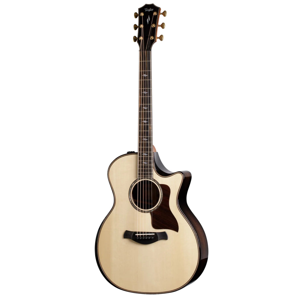 Taylor Builder's Edition 814ce acoustic guitar with Indian Rosewood and Adirondack spruce top, natural finish, detailed close-up.