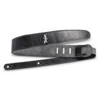 Taylor 2.5" Leather Guitar Strap with Suede Back - Black w/Silver Logo
