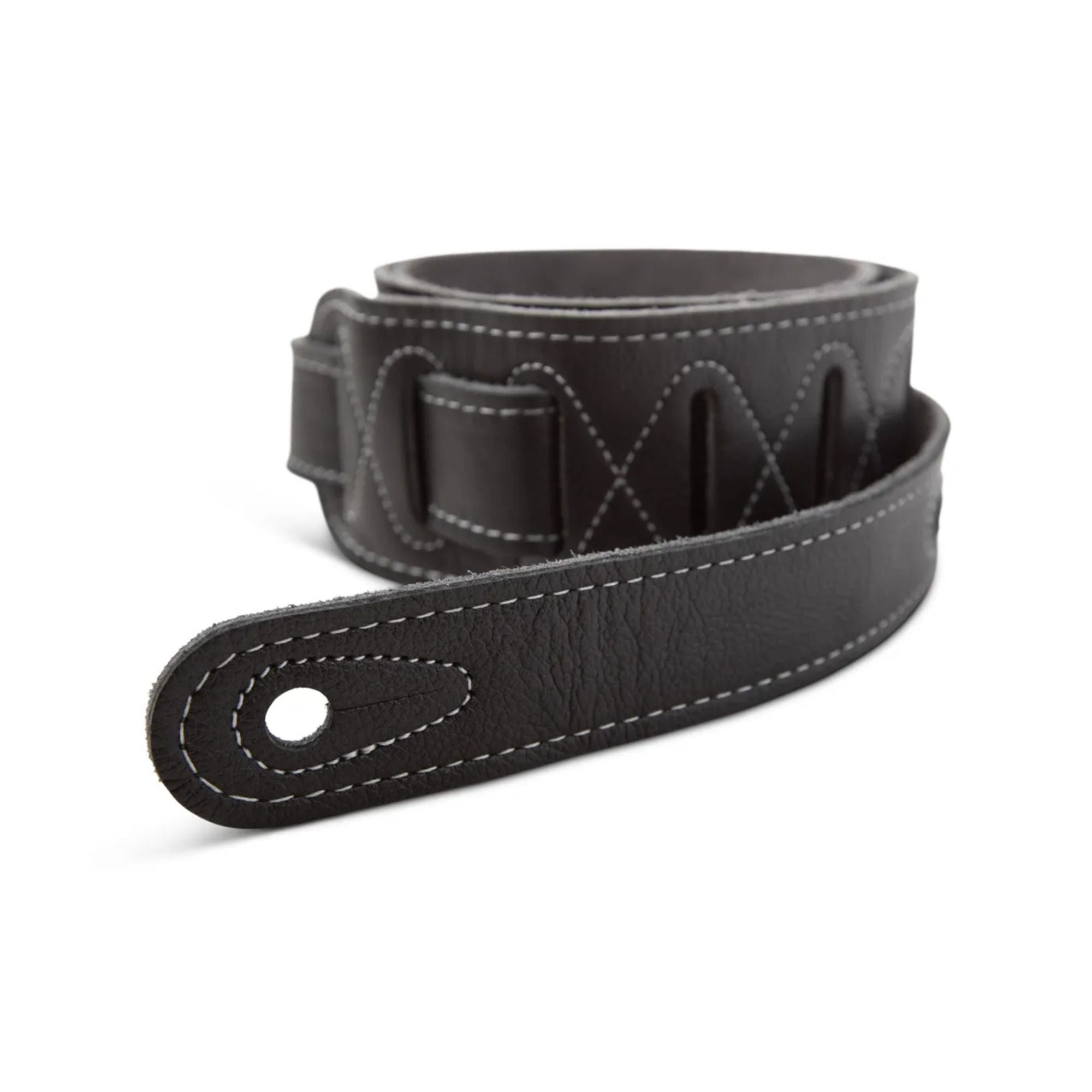 Taylor 2.5" Leather Guitar Strap with Suede Back - Black w/Silver Logo