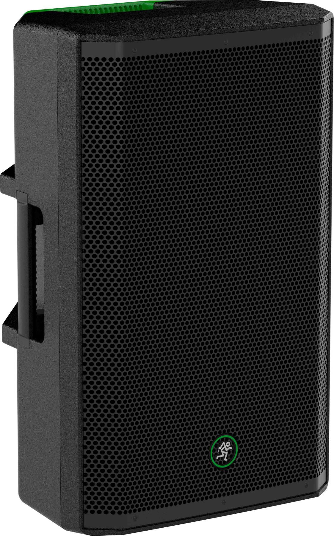 Mackie 15-inch 1300W powered PA speaker with grille and control panel, designed for professional sound reinforcement.