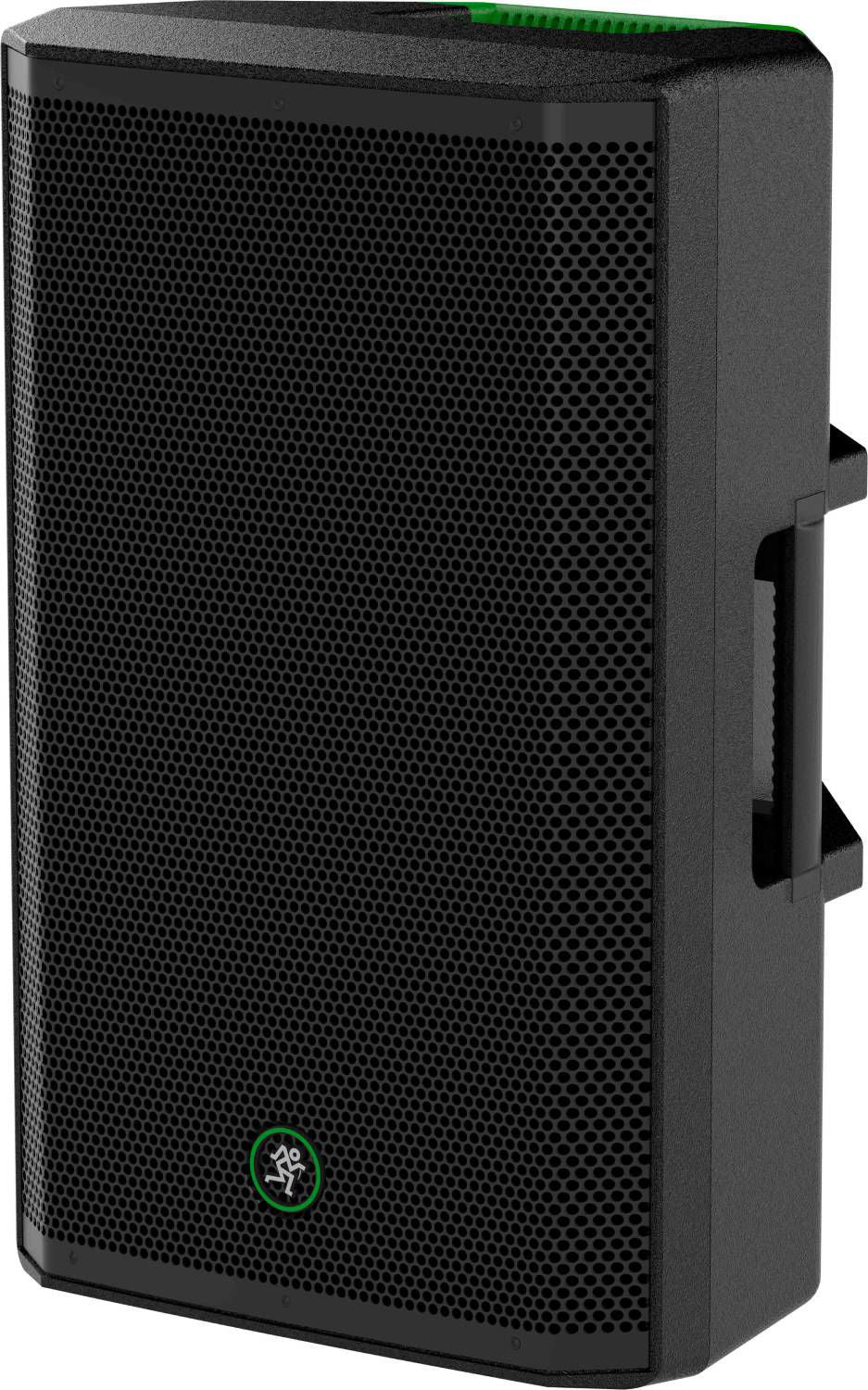 Mackie 15-inch 1300 Watt powered PA speaker with built-in handle and grille, ideal for live sound reinforcement.