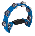 Mano Percussion 9x5inch Half Moon Tambourine with 16 Pairs of Jingles in Double - Blue