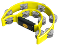 Mano Percussion 9x6inch Double Half Moon Tambourine with 20 Pairs of Jingles in Double Row - Yellow