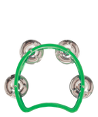 Green Mano Percussion TMP26G 3.5-inch junior tambourine with metal jingles, ideal for hand percussion and musical accessories.