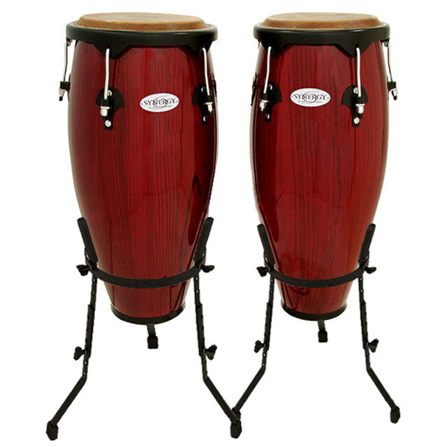 Toca Percussion 10 & 11inch Synergy Series Wooden Conga Set in Rio Red