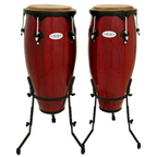 Toca Percussion 10 & 11inch Synergy Series Wooden Conga Set in Rio Red