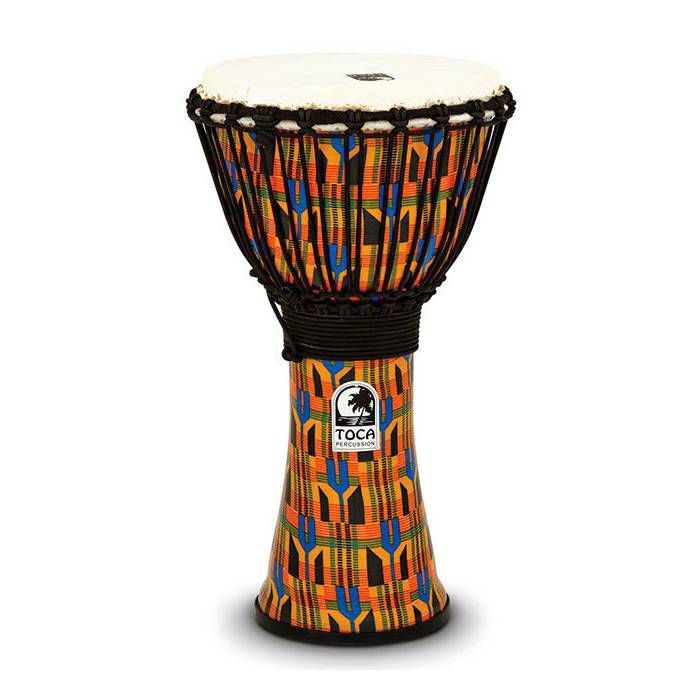 Toca Freestyle 2 Series Rope Tuned Djembe 10 in Kente Cloth
