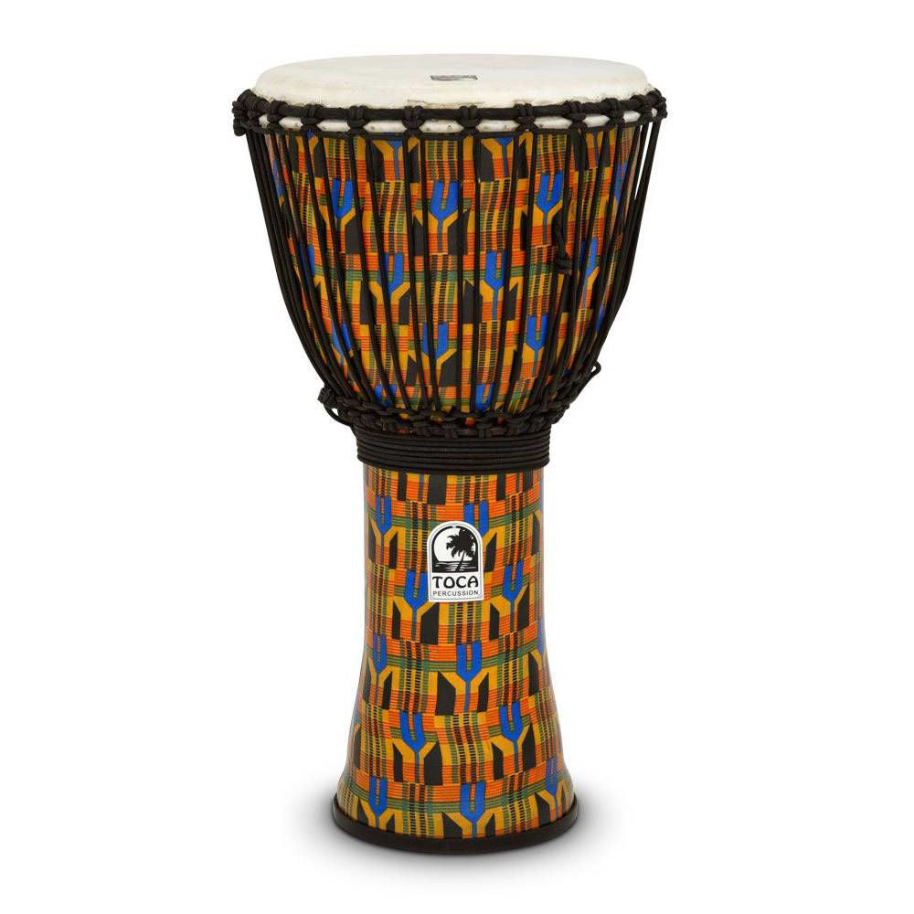 Toca Freestyle 2 Series Rope Tuned Djembe 12 in Kente Cloth
