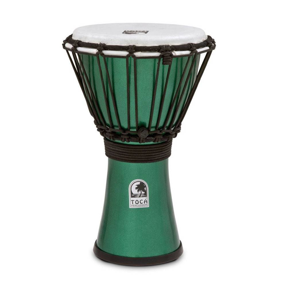 Toca Percussion Freestyle Colorsound Series Djembe 7inch in Metallic Green