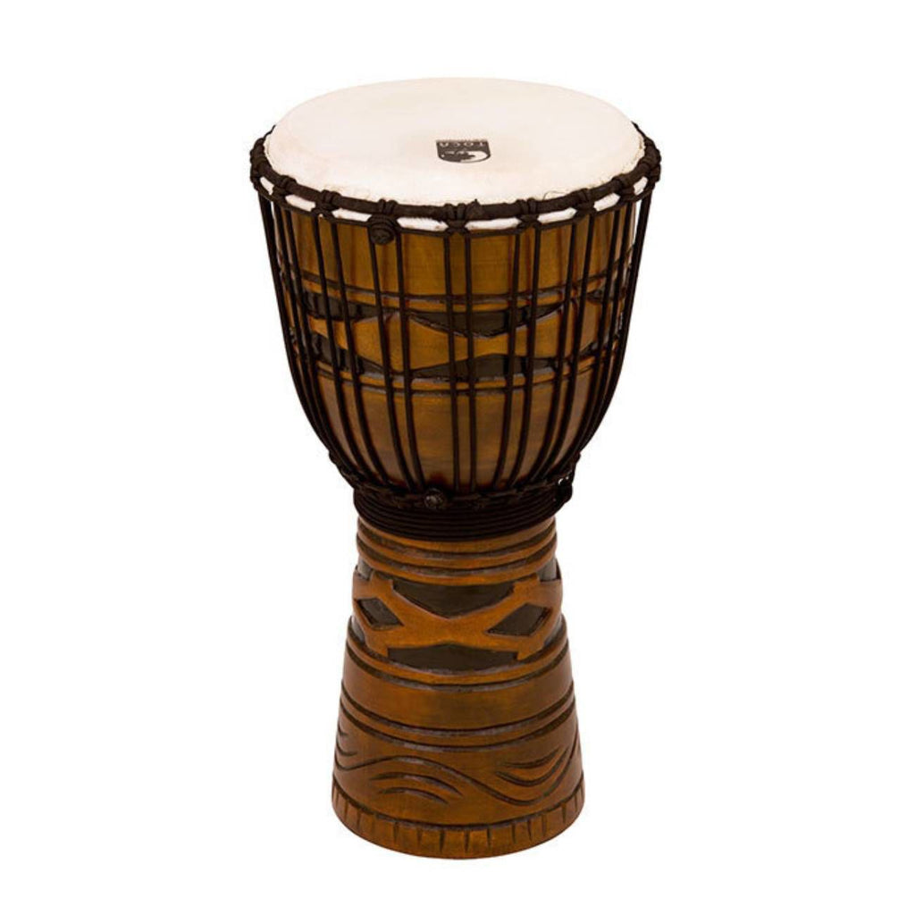 Toca Percussion Origins Series Wooden Djembe 10inch Synthetic Head in African Mask