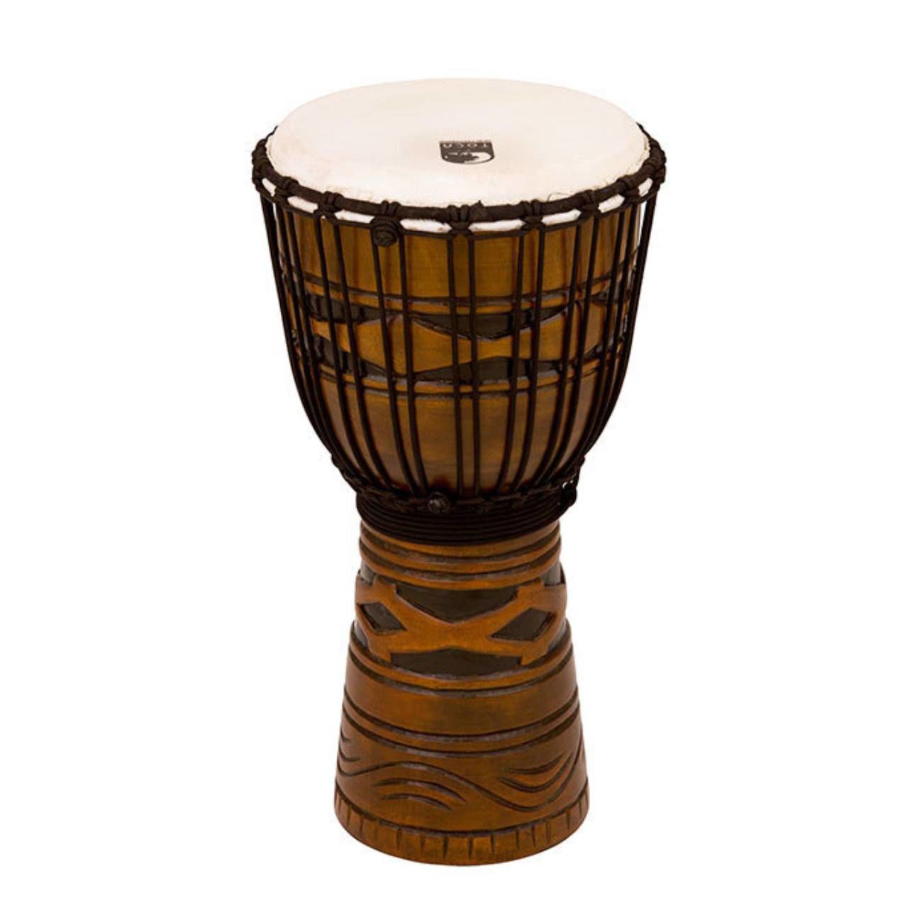 Toca Percussion Origins Series Wooden Djembe 10inch Synthetic Head in African Mask