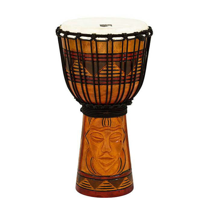 Toca 8 Inch Rope Tuned Djembe Tribal Mask