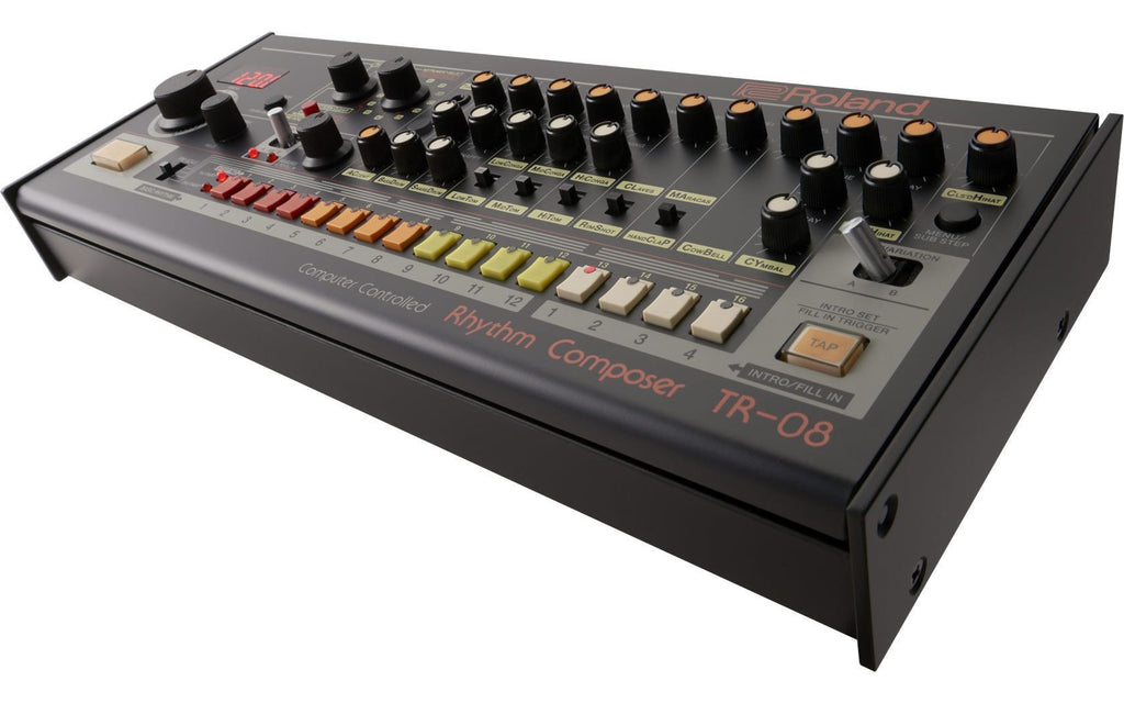 Roland TR-08 Rhythm Composer Module with drum pads and control knobs, designed for creating electronic beats.