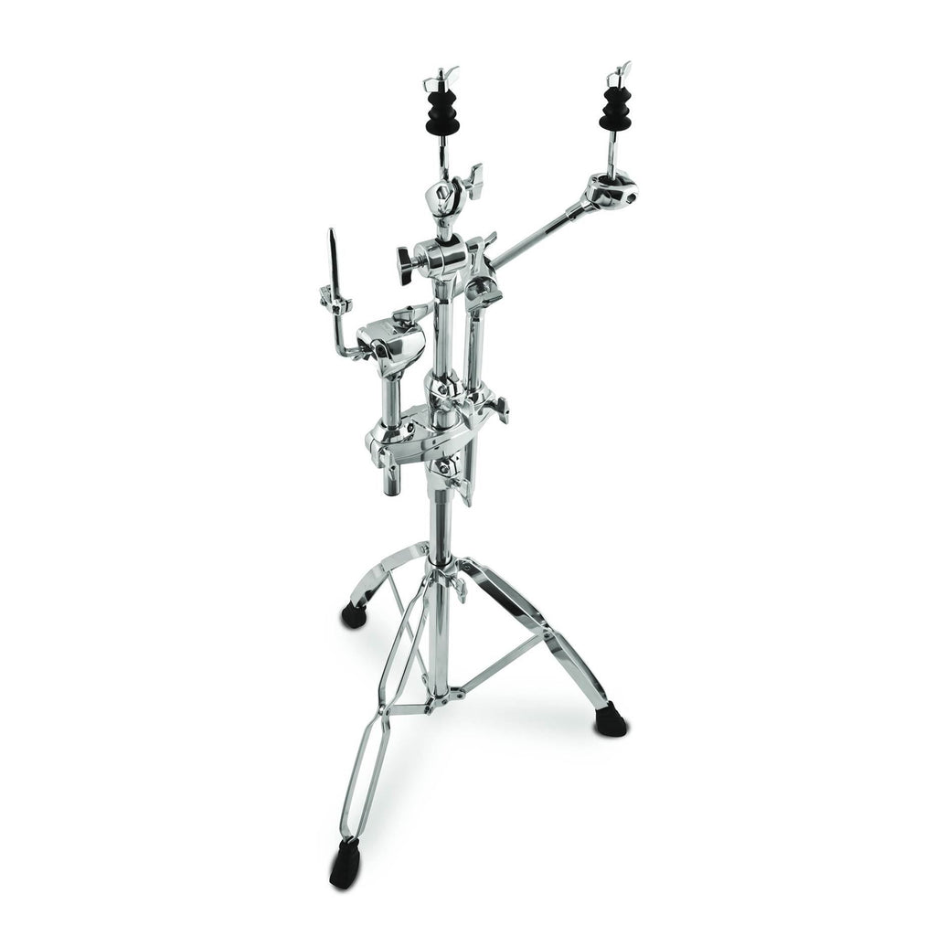 Mapex TS965A cymbal and tom combo stand with two boom arms, sturdy drum hardware for secure instrument placement.