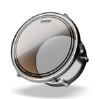 Evans EC Resonant 10-inch drum head with clear surface and brand logo, designed for drum kit resonance and sound quality.