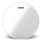Evans 13-inch Genera G1 clear drum head, showing the transparent drum head with Evans branding for snare or tom drums.