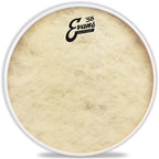 Evans Calftone TT14C7 14-inch tom batter drumhead mounted on a drum, showcasing the textured calftone surface for drum kit use.
