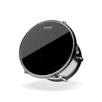 Evans 16-inch black hydraulic drum head, high-quality drum head for bass drums shown in the image.