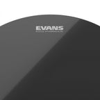 Evans 16-inch Black Hydraulic Drum Head, a professional drum head with a smooth black finish and versatile sound quality.