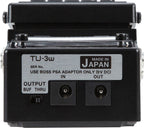 BOSS TU-3W Chromatic Tuner guitar pedal with LED display and footswitch, used for precise instrument tuning.