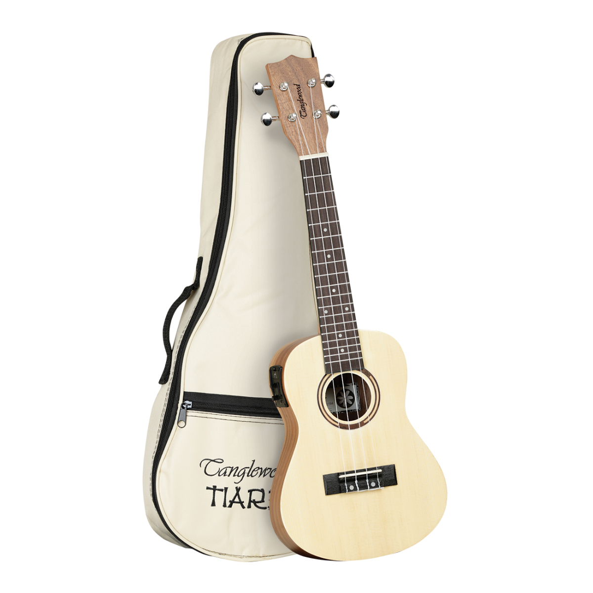 Tanglewood TWT9EB Tiare Concert Ukulele with Pickup and Gig Bag - Spruce and Koa