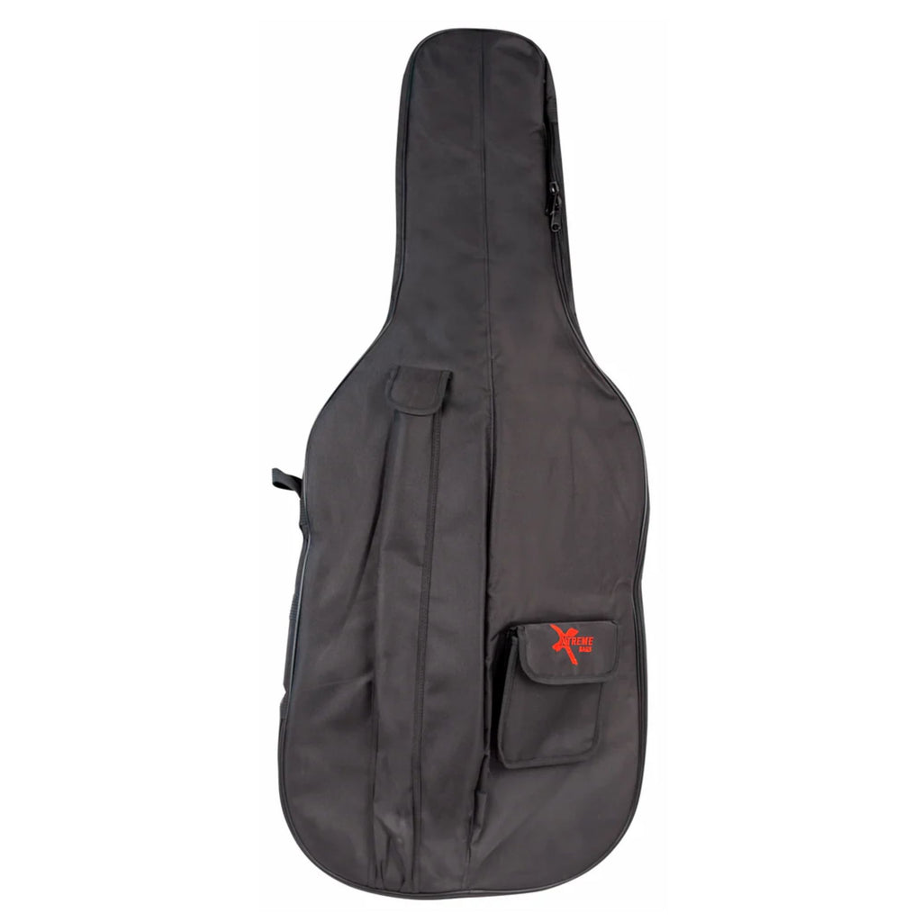 AMS Xtreme 1/2 size cello bag with adjustable back straps, padded interior, and durable exterior for safe instrument transport.