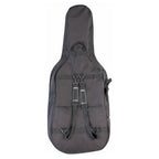 AMS Xtreme 1/2 size cello bag with back straps, durable protective case for stringed instruments, black with carrying handles.