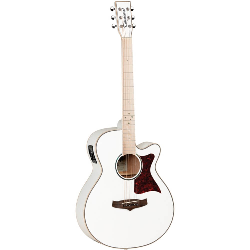 Tanglewood Winterleaf Blonde TW4BLW Superfolk Cutaway Acoustic Guitar with Pickup - White Gloss