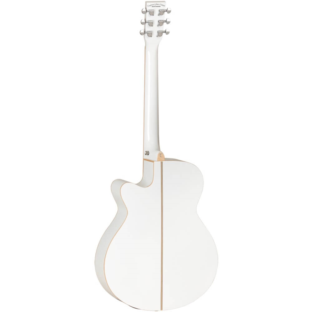 Tanglewood Winterleaf Blonde TW4BLW Superfolk Cutaway Acoustic Guitar with Pickup - White Gloss