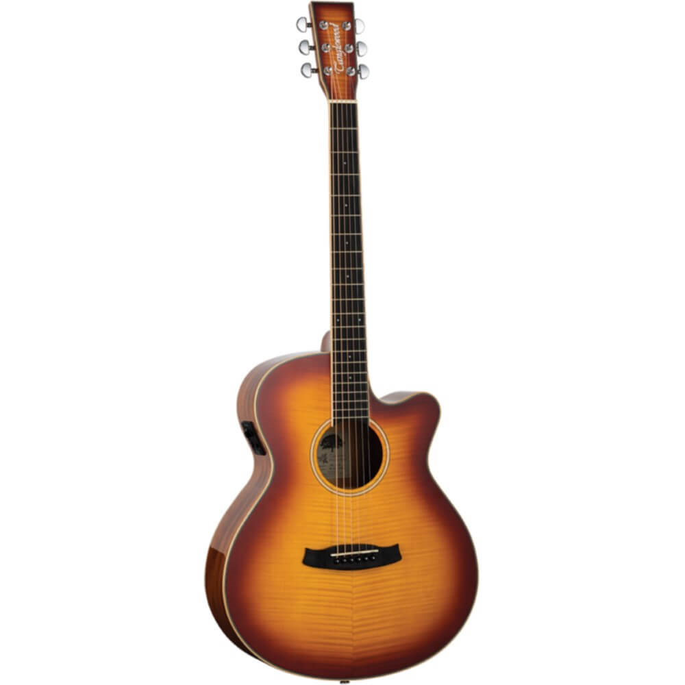 Tanglewood Winterleaf Exotic TW4EFM Superfolk Cutaway Acoustic Guitar with Fishman Preamp - Tiger Flame Maple