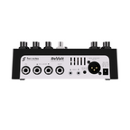 Two Notes Revolt 3-channel guitar amplifier pedal showing its control knobs and input jacks in a sleek design.
