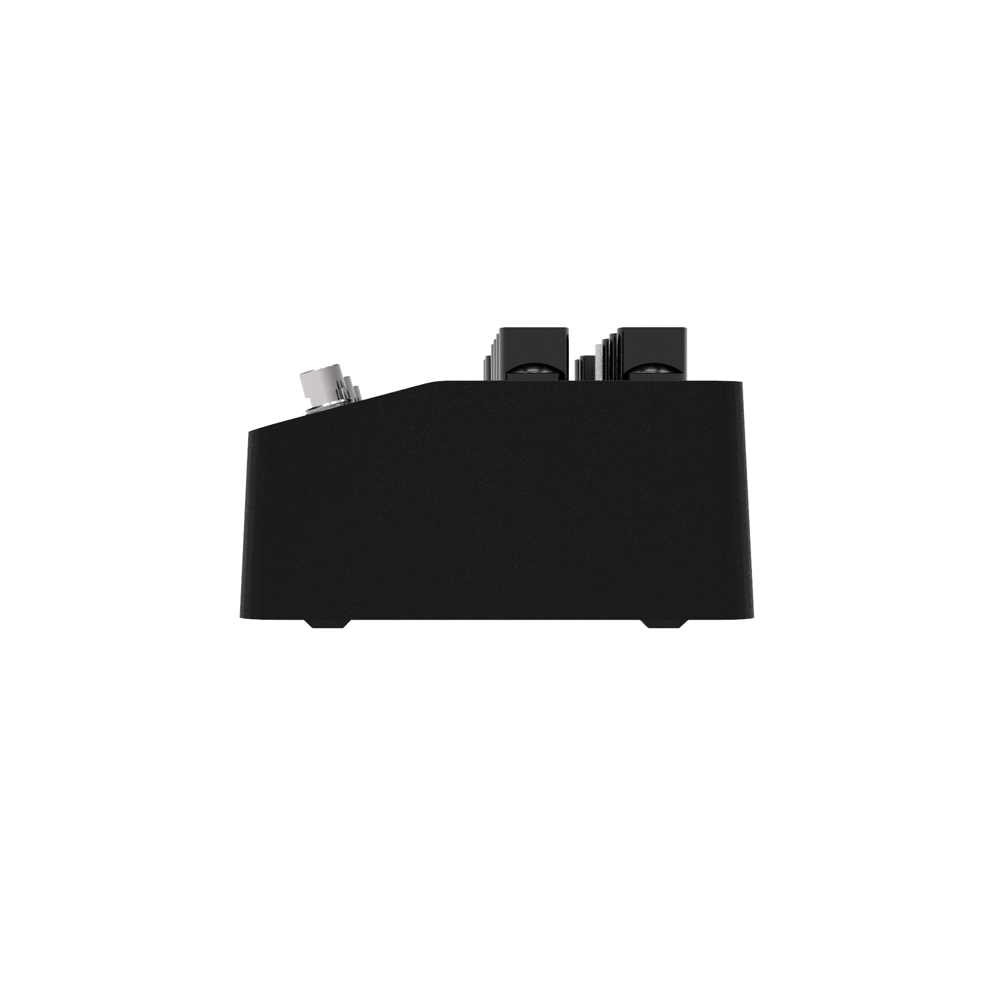 Two Notes Revolt guitar amplifier in pedal format with three channels, compact design, and control knobs visible.