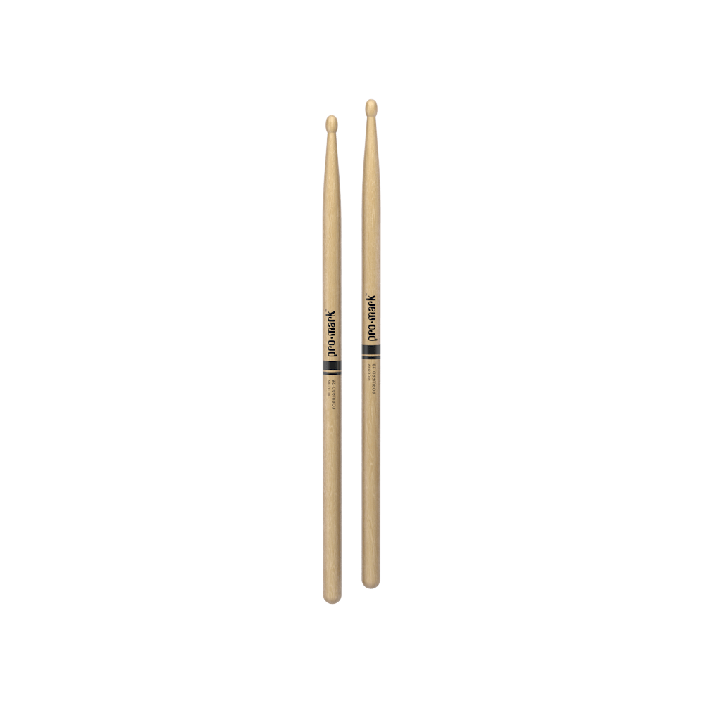 Set of four ProMark Promark Forward 2B lacquered hickory wood tip drumsticks, ideal for drummers.