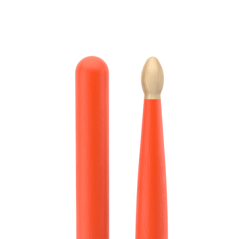 ProMark TX5AW Classic 5A drumsticks in orange, wooden sticks for drumming, with a smooth finish and ergonomic grip.
