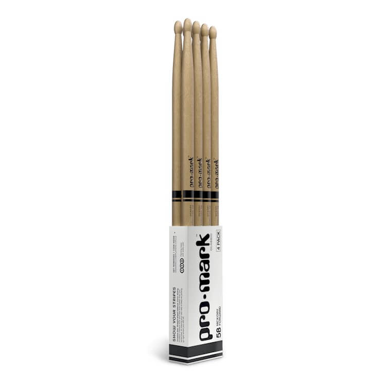 ProMark Forward 5B Lacquered Hickory Wood Tip Drumsticks - 4 Pack