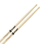 ProMark AM Hickory 747B Super Rock wood tip drumsticks showing the sticks with natural wood finish and logo branding.