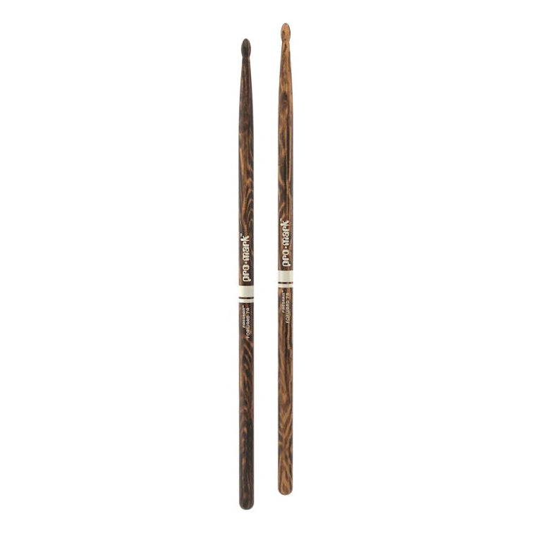 ProMark Classic 7A FireGrain drumsticks with natural wood finish, designed for durability and balanced sound in drumming.