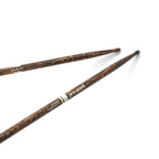 ProMark Classic 7A FireGrain drumsticks with wood tips, designed for drummers, shown with natural wood finish and branded logo.