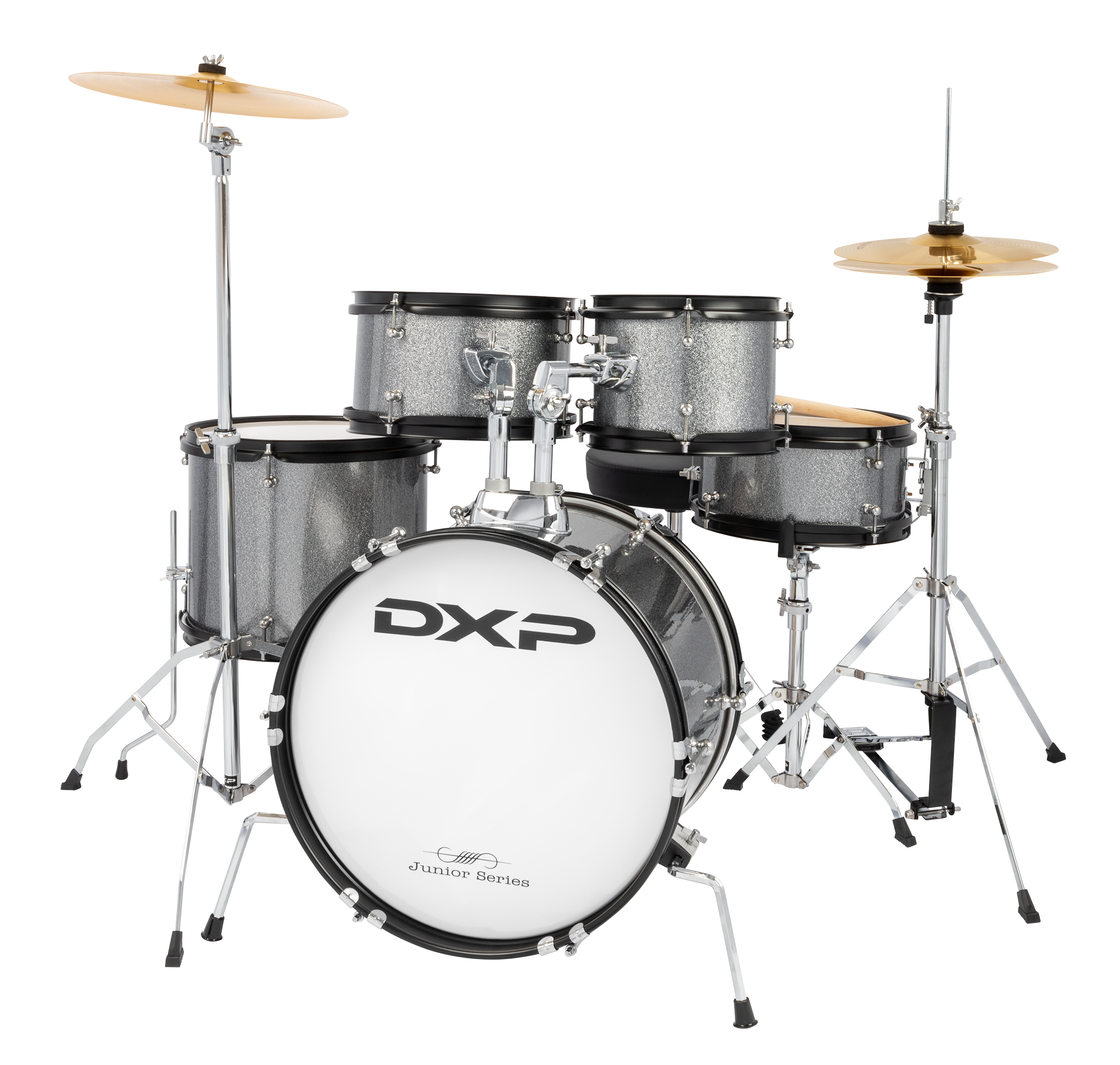 Dxp 5 piece drum outfit Kit Pack - Silver Glitter Sparkle