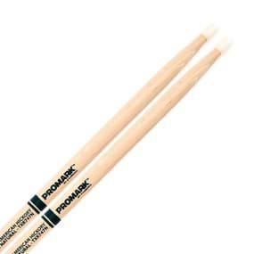 ProMark AM Hickory 747 drumsticks with natural nylon tips, designed for versatile drumming performance.