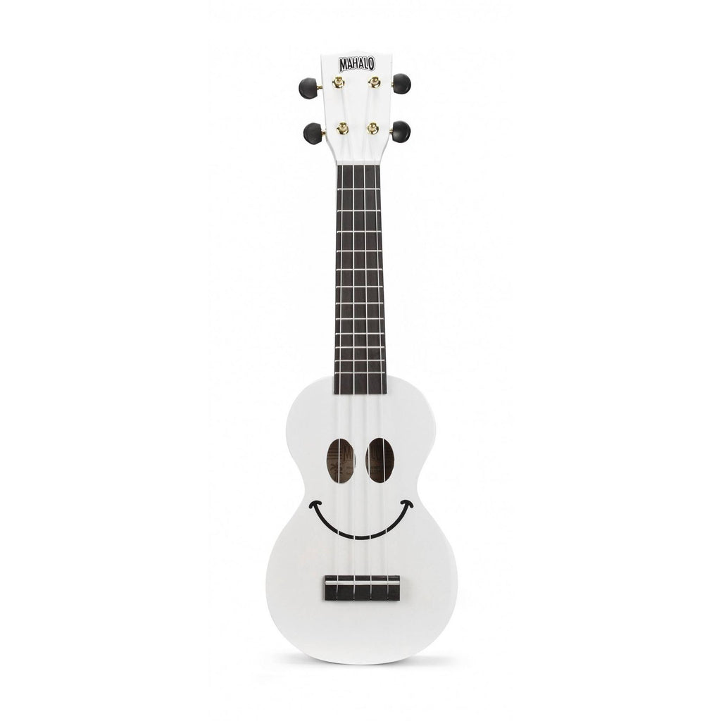Mahalo U60SMWT Art Series Smiley Face Soprano Ukulele in White