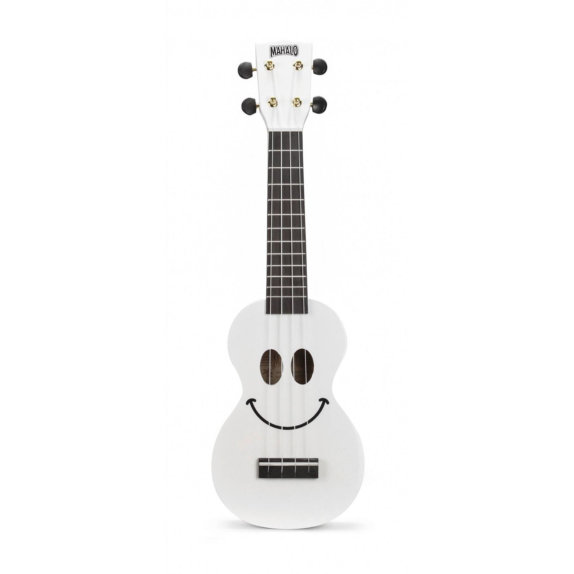 Mahalo U60SMWT Art Series Smiley Face Soprano Ukulele in White