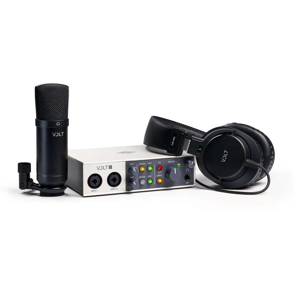 Universal Audio Volt 2 Studio Pack 2-in 2-out USB 2.0 Audio Interface with Condenser Mic and Headphones