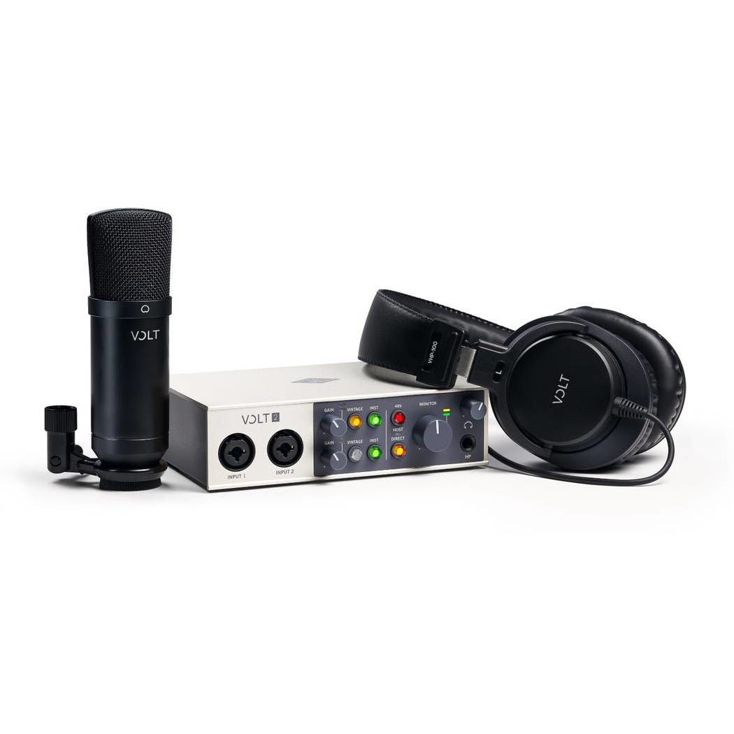 Universal Audio Volt 2 Studio Pack 2-in 2-out USB 2.0 Audio Interface with Condenser Mic and Headphones