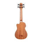 Kala U-Bass Journeyman acoustic-electric ukulele in natural finish, showing the compact body and fretboard detail.