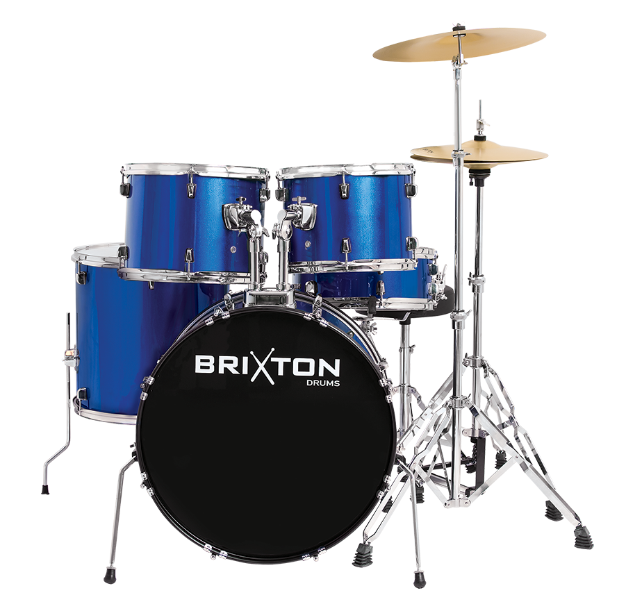 Brixton UBX25 22/12/13/16+14S Rock Drum Kit with Hardware - Metallic Blue