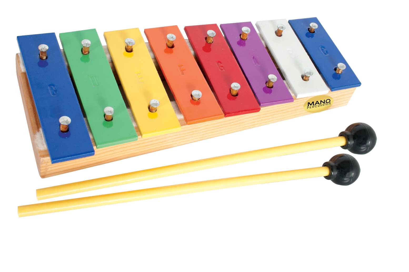 Mano Percussion 8 Coloured Glockenspiel with Beaters