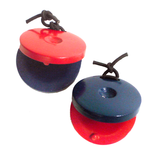 Mano Percussion UE542  Wooden Finger Castanets Wooden (Pair) - Red & Blue