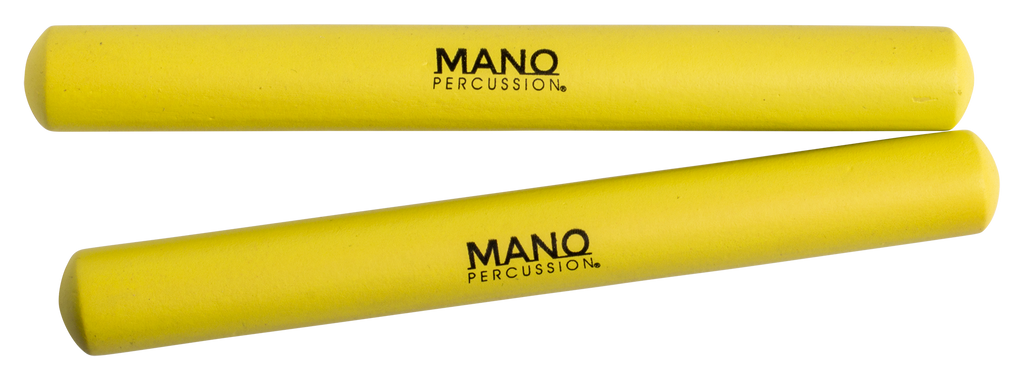 Mano Percussion UE787YL 7inch Coloured Hardwood Claves - Yellow