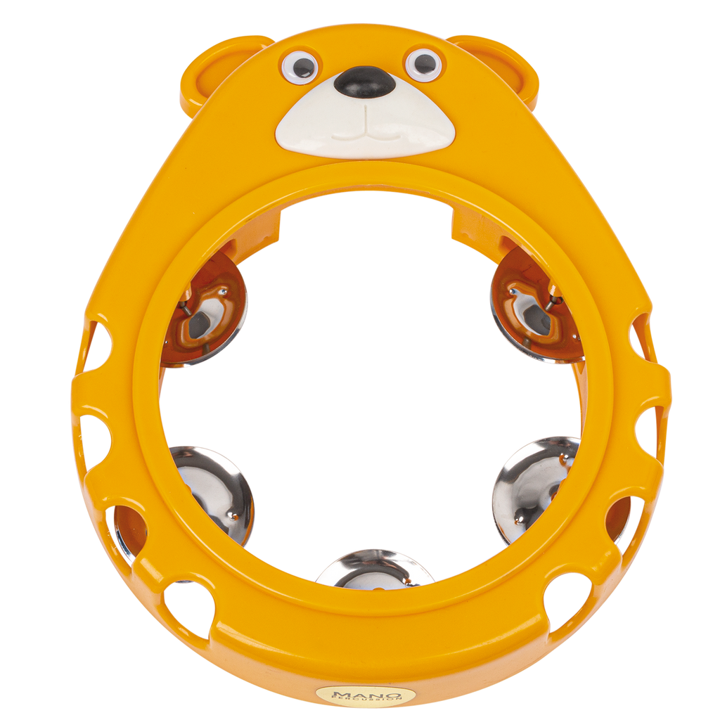 Mano Percussion UE846 8in Bear Shaped Tambourine in Orange